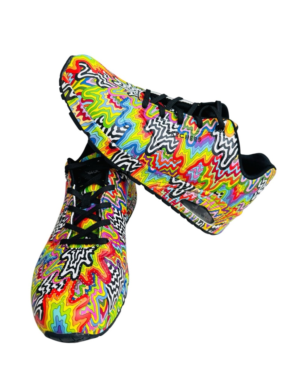 Skechers Rainbow Wave Pattern Slip-On Sneakers Size 8.5 Art Print